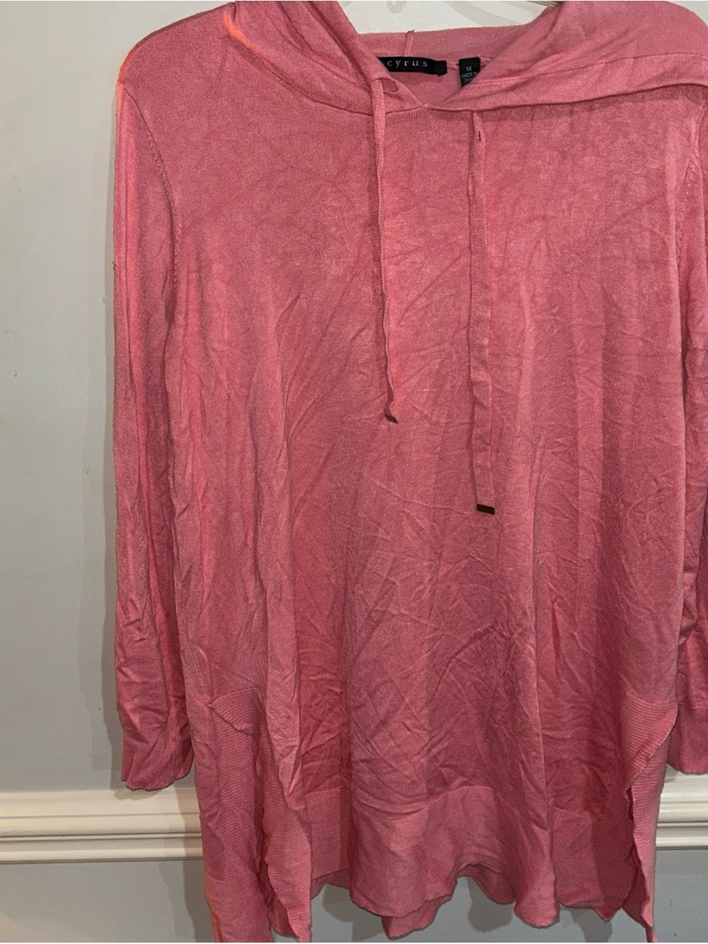 Cyrus Pink Hooded Lightweight Top